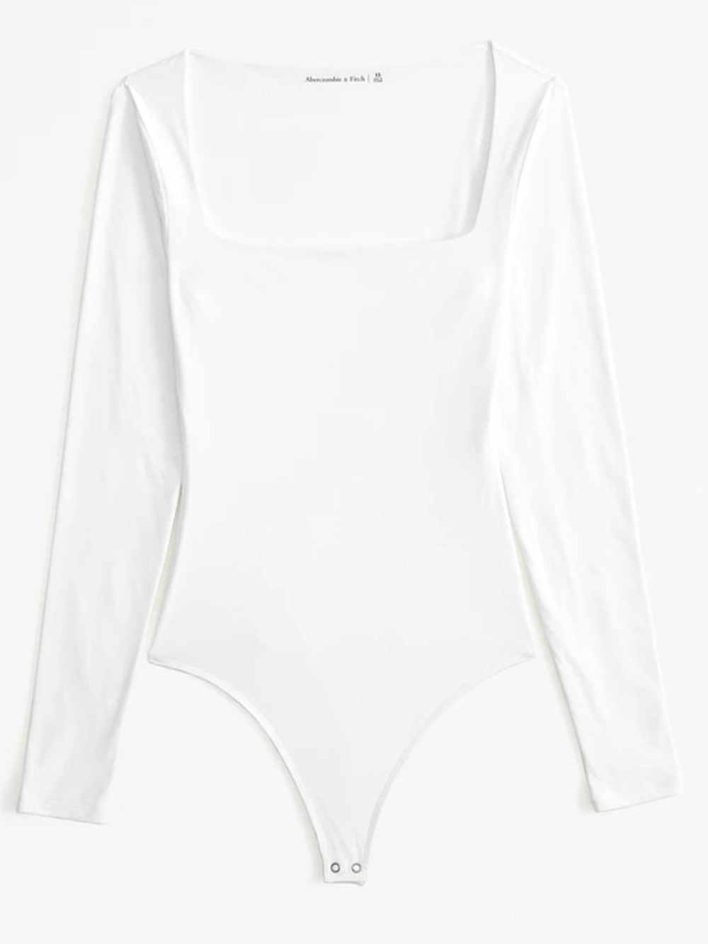 Abercrombie & Fitch White Long-Sleeve Square-Neck One-Piece